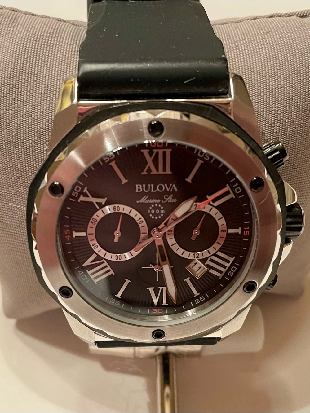 Bulova Marine Star Black and Silver Watch - Picture 2 of 7